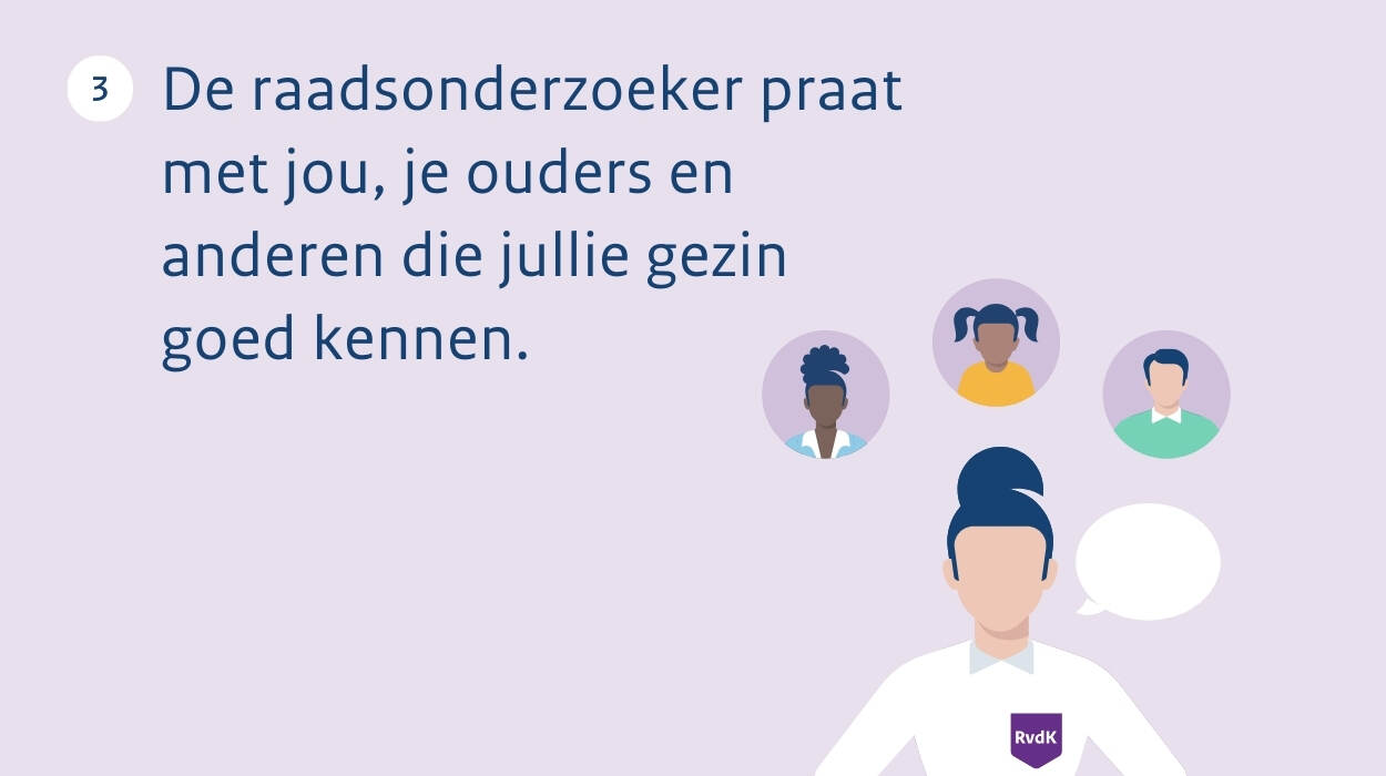 De raadsonderzoeker praat met jou, je ouders en anderen die jullie gezin goed kennen